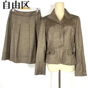 LA3367 자유구 스커트 자켓 셋업 브라운 40