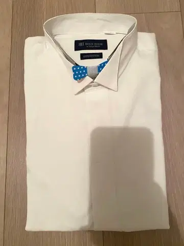 BRICK HOUSE [비침 방지 화이트 무지] 윙카라 셔츠 M 사이즈