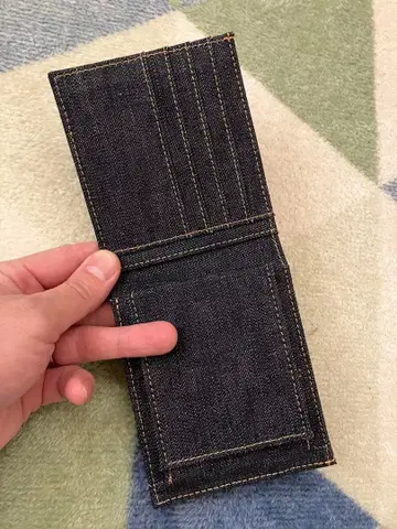 데님 접이식 지갑