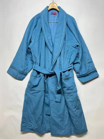 빈티지 웅가로 울 가운 코트 남성용 파랑 사이즈 L