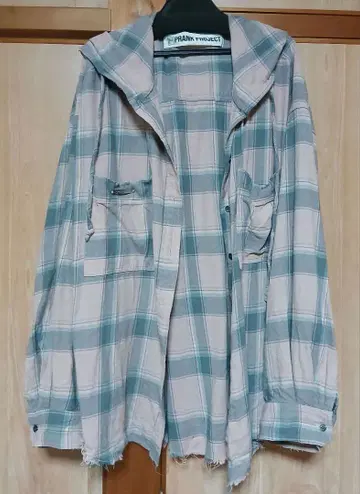 PRANK PROJECT 후드 부착 체크 셔츠