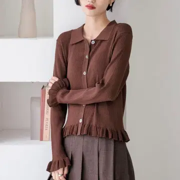 [ LOWRYSFARM ] 밑단 프릴 가디건 LS