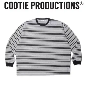 COOTIE Supima Border Oversized L/STee
