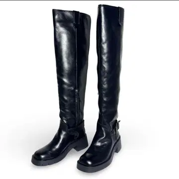 ZARA 니하이 롱 부츠 벨트 블랙