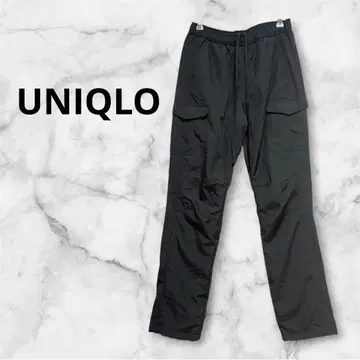 [ UNIQLO ] 겨울용 카고 팬츠 기모 밑단 밴딩 허리밴딩 블랙
