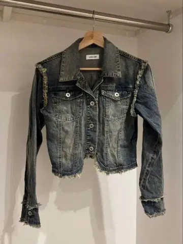 LAGUA GEM 데님 블루 크롭 자켓 셋업 가능