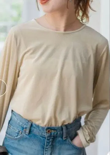 Spick & Span 시어 벨로아 풀오버 베이지