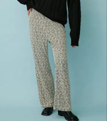 니트풍 플레어 와이드 팬츠 그레이 계열