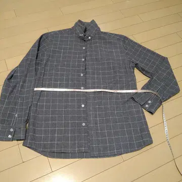트랜스컨티넨츠 그레이 계열 체크 코튼 플란넬 셔츠 L 사이즈