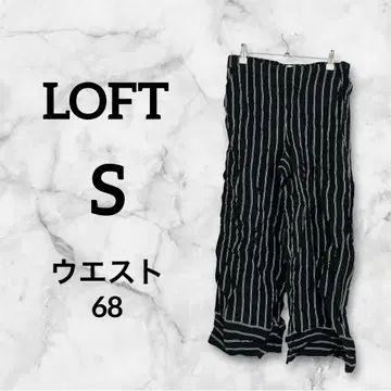 LOFT [ S ] 스트라이프 와이드 팬츠 블랙