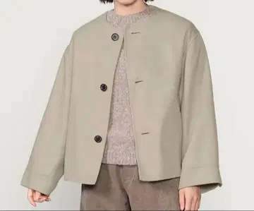 택 포함 새상품 ORCIVAL 오르치발 리버 울 노카라 블루종