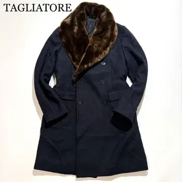 [퍼 포함] TAGLIATORE 체스터 코트 더블 네이비 46