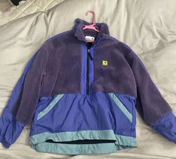 ELAZA 플리스 자켓 하프 지퍼 퍼플/블루