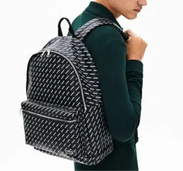 새상품급 올 패턴 데이팩 LACOSTE 라코스테 백 백팩 블랙 블랙