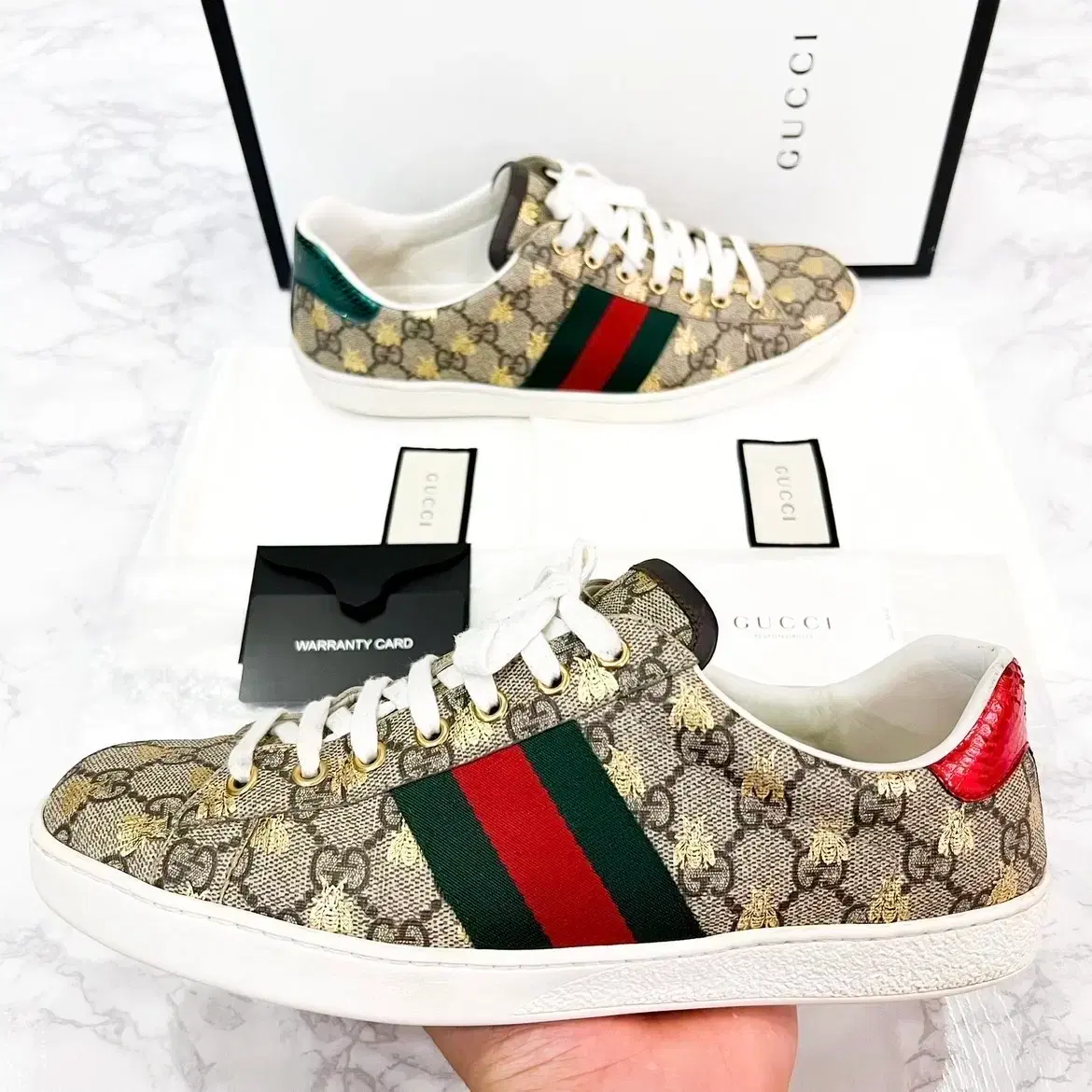 [UK8.5] Gucci GG Ace Supreme Bee Sneakers