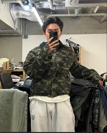 BELVET 카모 패턴 집업 자켓