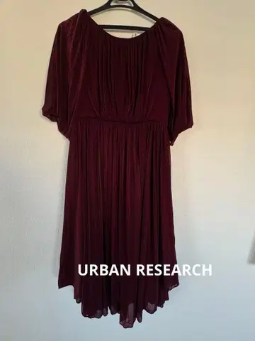 버건디 쉬폰 드레스