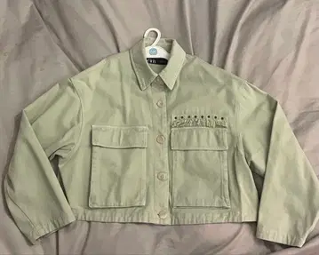 ZARA 크롭 데님 자켓 라이트 그린