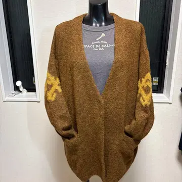 미사용 에스파스데칼마 가디건 LL 브라운 계열