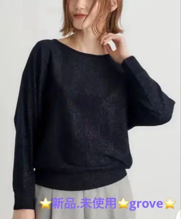 새상품. 미사용 울 혼방 라메 돌먼 풀오버