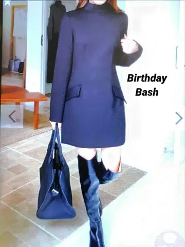 Birthday Bashshop 하이넥 미니 원피스 블랙