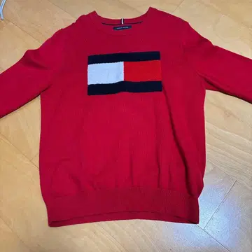 TOMMY HILFIGER 레드 니트 스웨터 M