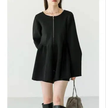 미스틱 mystic 더블 지퍼 페플럼 가디건