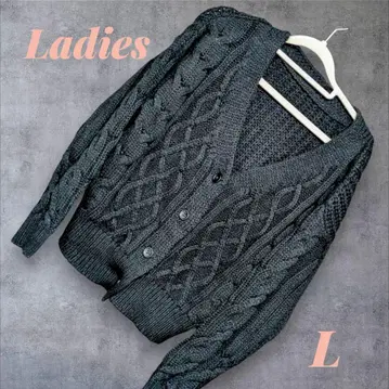 [트렌드] 케이블 니트 가디건 여성용 블랙 L 사이즈