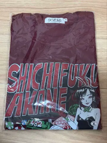 세븐즈TV 칠복 아카네 티셔츠 레드 XL 사이즈 새상품