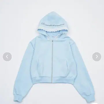 Smyeon 레이스 컴팩트 지퍼 후디 라이트 블루