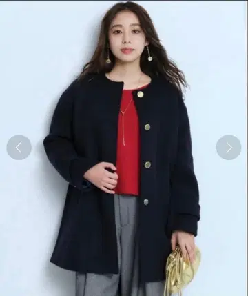 [ 새상품 ] JUSGLITTY 네이비 롱 코트 사이즈 2