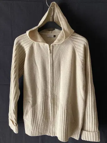 HUITIEME 니트 후드티 베이지 계열 L 사이즈