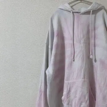 구제 의류 후드티 타이다이 패턴 핑크 XL