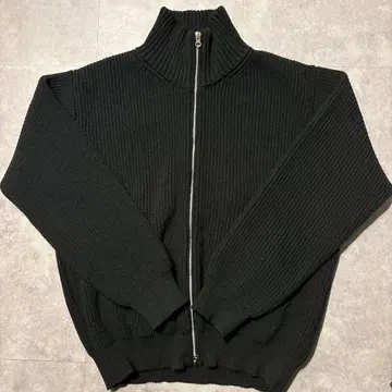 [ nugu LUIJOIE ] 하이넥 지퍼 니트 가디건