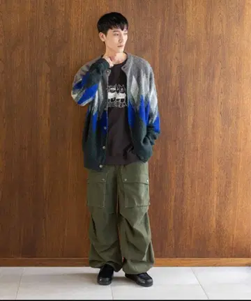 Niko and - 카고 팬츠 올리브 그린 루즈핏