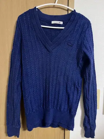 LACOSTE 네이비 V넥 니트 스웨터 34 사이즈