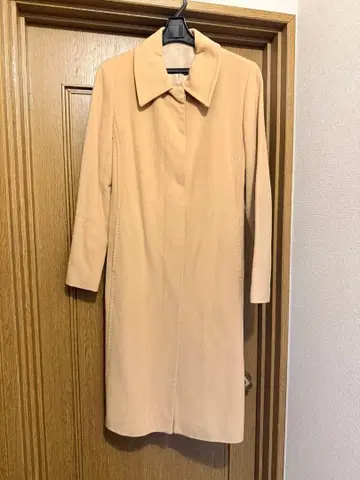 INED 캐시미어 100% 베이지 무릎 아래 코트 사이즈 2