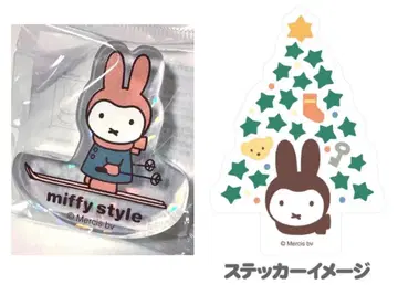 미피 스타일 크리스마스 아크릴 스탠드 스티커 2종 눈 오는 날