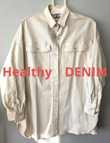 Healthy Denim 크림색 긴팔 셔츠 M