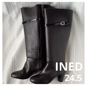 미사용 새상품 INED 롱 부츠 다크 브라운 24.5 이네드