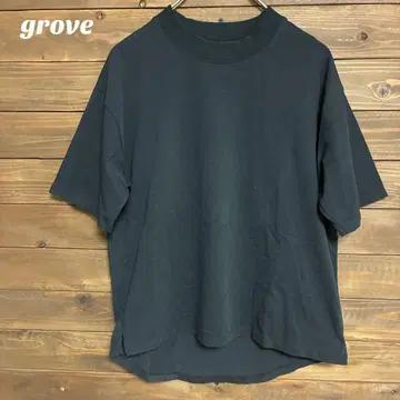 [그로브] grove 블랙 반팔 티셔츠 심플 L