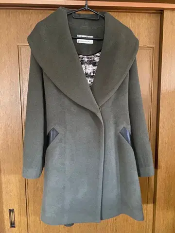 캐시미어 100% 그레이 코트 큰 옷깃 새상품급