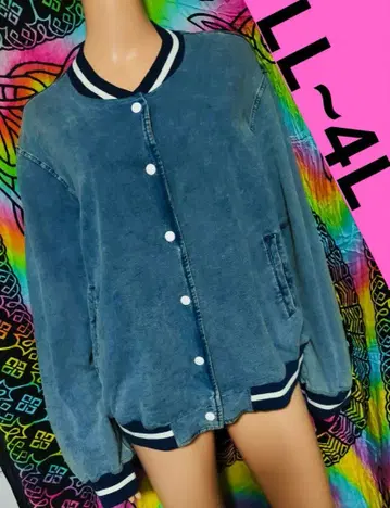 멋지고 귀여운 데님풍 점퍼 아우터 빅 사이즈 블루종