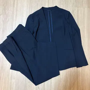 수트 컴퍼니 네이비 노카라 비즈니스 정장 상하의 세트