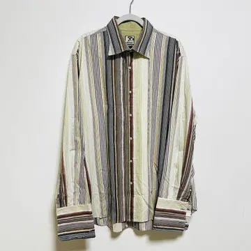 RAW BLUE 스트라이프 패턴 셔츠 2XL