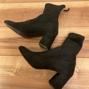 ZARA 숏부츠 블랙 스웨이드풍 삭스부츠 부츠 37