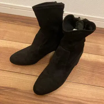 ZARA 숏부츠 블랙 스웨이드풍 삭스부츠 부츠 37