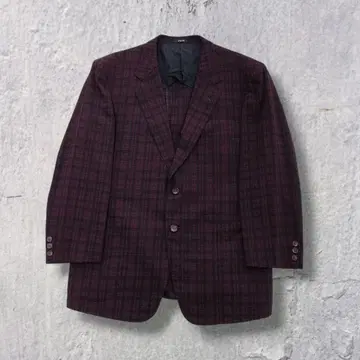 90s 빈티지 체크 테일러드 자켓 트레디셔널 모드