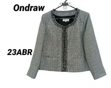 새상품급 Ondraw 빅 사이즈 23ABR 노카라 트위드 자켓