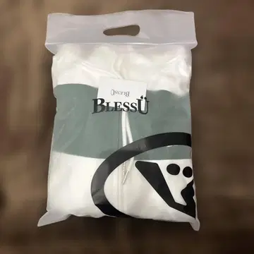 BlessU 스트라이프 후드티 화이트/그린